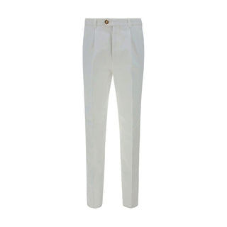 White Cotton Casual Pants