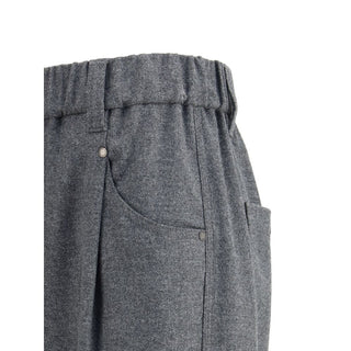 Gray Wool Casual Pants