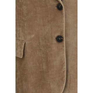 Beige Viscose Full-Length Jacket