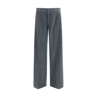 Gray Cotton Casual Pants