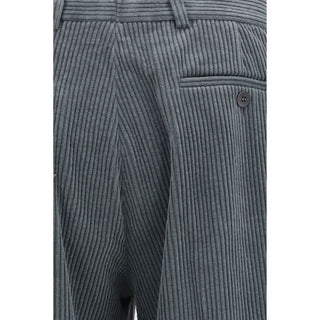 Gray Cotton Casual Pants