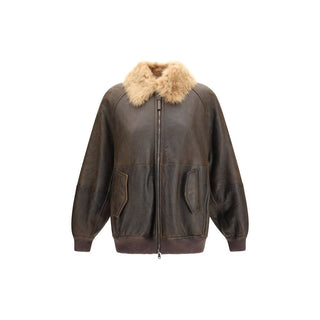 Brown Lambskin Bomber