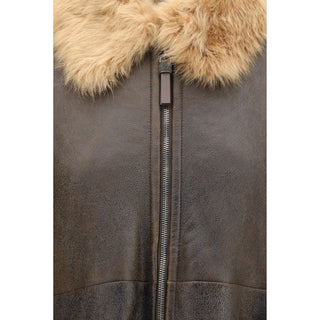 Brown Lambskin Bomber