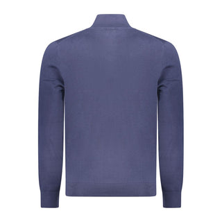 Blue Cotton Men Sweater