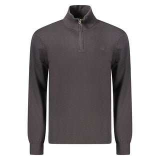 Black Cotton Men's Sweater