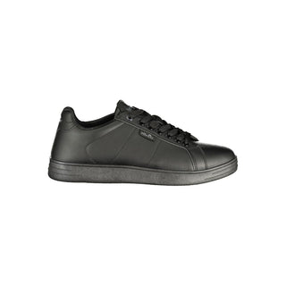 Black Polyester Athletic Sneakers