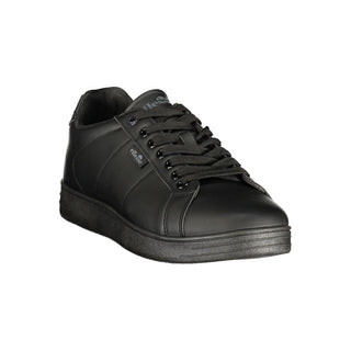 Black Polyester Athletic Sneakers