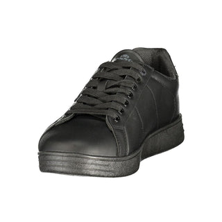 Black Polyester Athletic Sneakers
