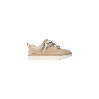 Beige Suede Leather Chunky Sneakers