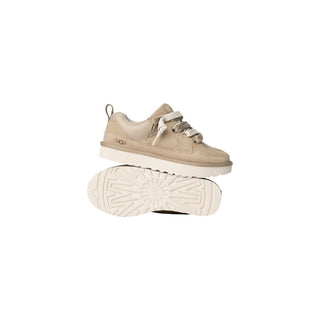Beige Suede Leather Chunky Sneakers