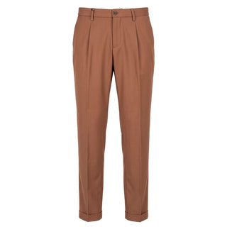 Brown Viscose Men Pants