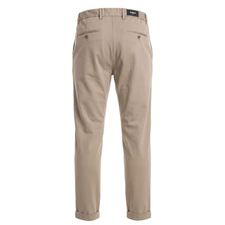 Beige Viscose Men Pants
