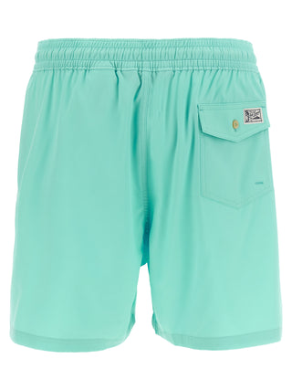 Blue Polyester Shorts