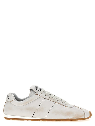 White Calfskin Low Top Sneakers