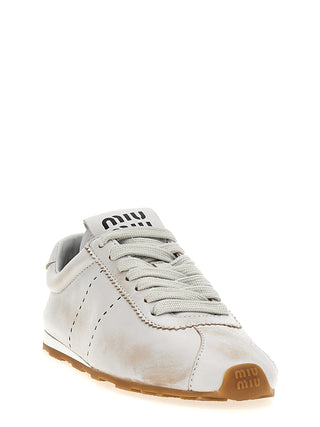 White Calfskin Low Top Sneakers