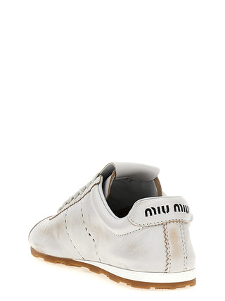 White Calfskin Low Top Sneakers