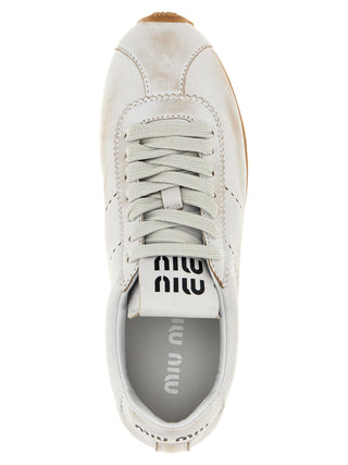White Calfskin Low Top Sneakers