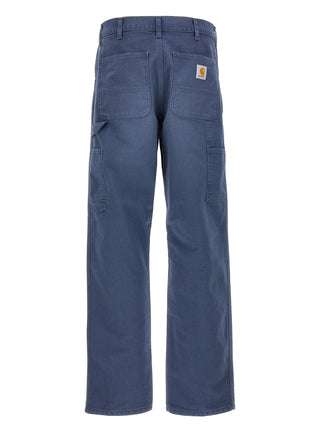 Blue Organic Cotton Casual Pants