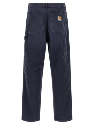 Blue Organic Cotton Casual Pants