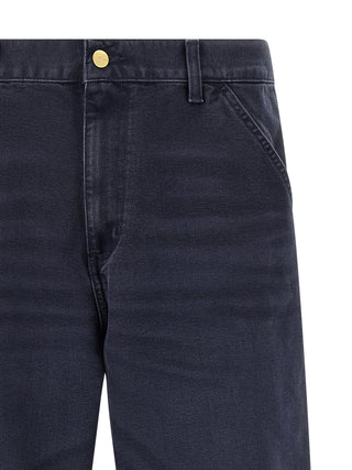 Blue Organic Cotton Casual Pants