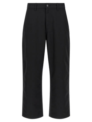 Black Polyester Casual Pants