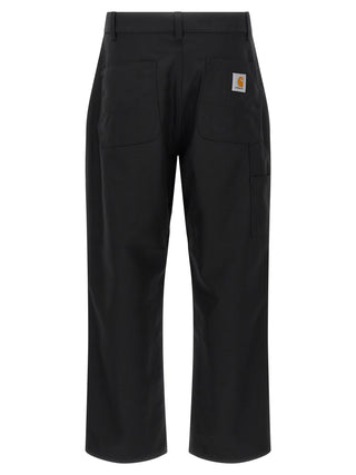 Black Polyester Casual Pants