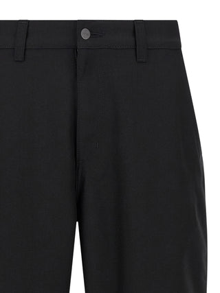 Black Polyester Casual Pants