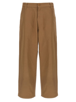 Beige Cotton Casual Pants