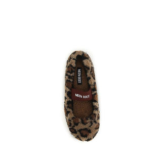 Brown Polyester Ballet Flats