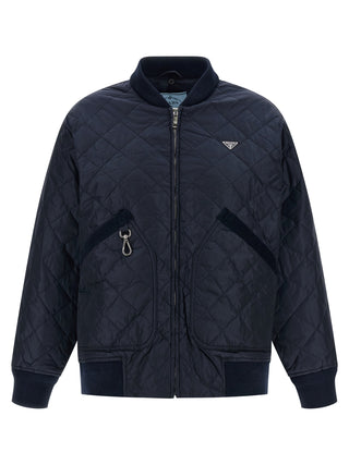 Blue Recycled Polyamide Bomber