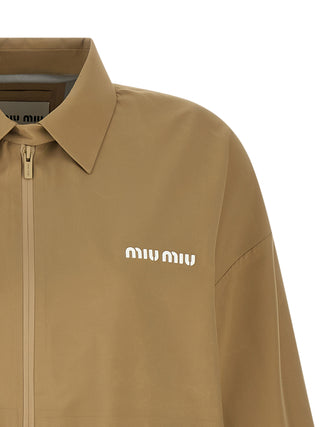 Beige Recycled Polyester Shell Jacket
