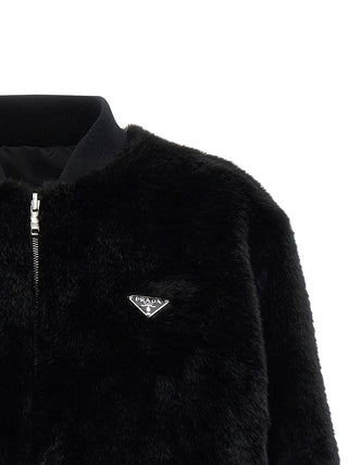 Black Recycled Polyamide Bomber