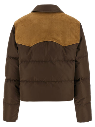 Brown Recycled Polyester Full-Length Jacket