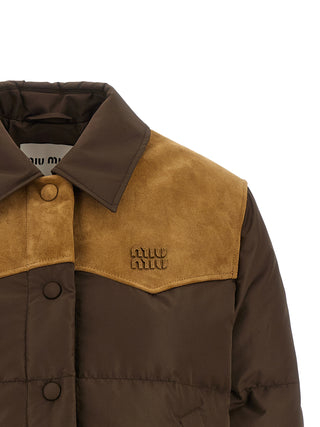 Brown Recycled Polyester Full-Length Jacket