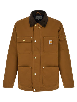 Brown Nylon Full-Length Jacket