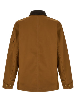 Brown Nylon Full-Length Jacket