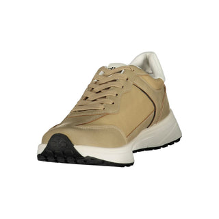 Beige Polyurethane Mens Sneaker