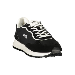 Black Polyester Men's Sneaker