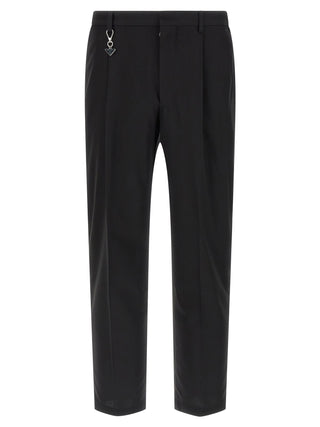 Black Cotton Casual Pants