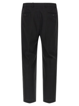 Black Cotton Casual Pants