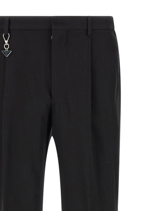 Black Cotton Casual Pants