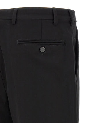 Black Cotton Casual Pants