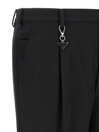 Black Cotton Casual Pants