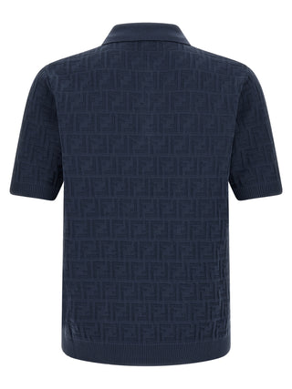 Blue Cotton Polo Shirt