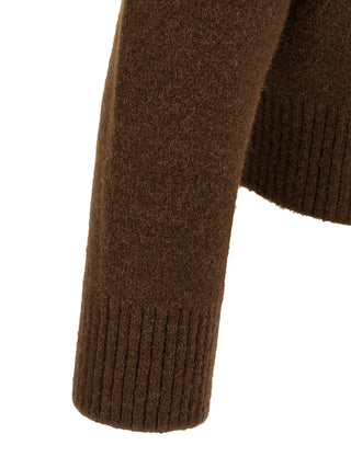 Brown Alpaca Leather Polo Shirt