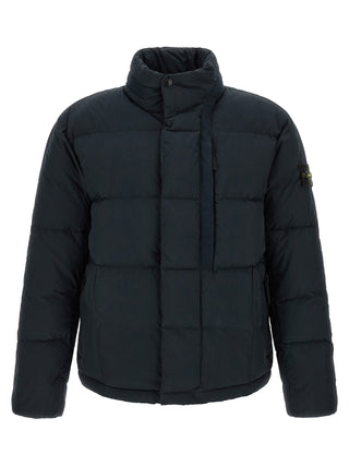Blue Cotton Full-Length Jacket