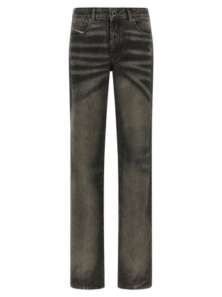 Black Cotton Straight-Leg Jeans