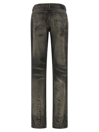 Black Cotton Straight-Leg Jeans