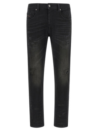 Black Cotton Tapered Jeans