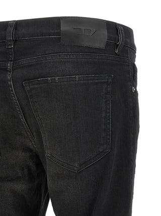 Black Cotton Tapered Jeans